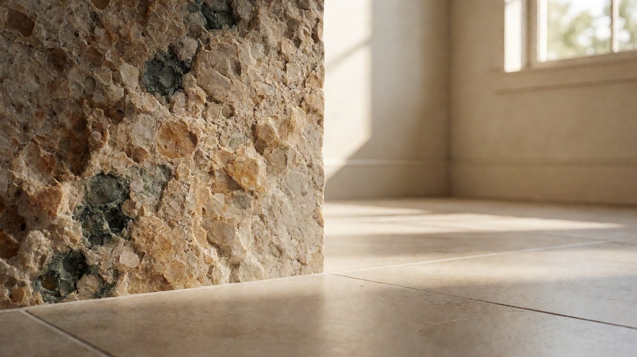 Extreme macro of natural stone surface texture showing mineral grain and crystalline structure